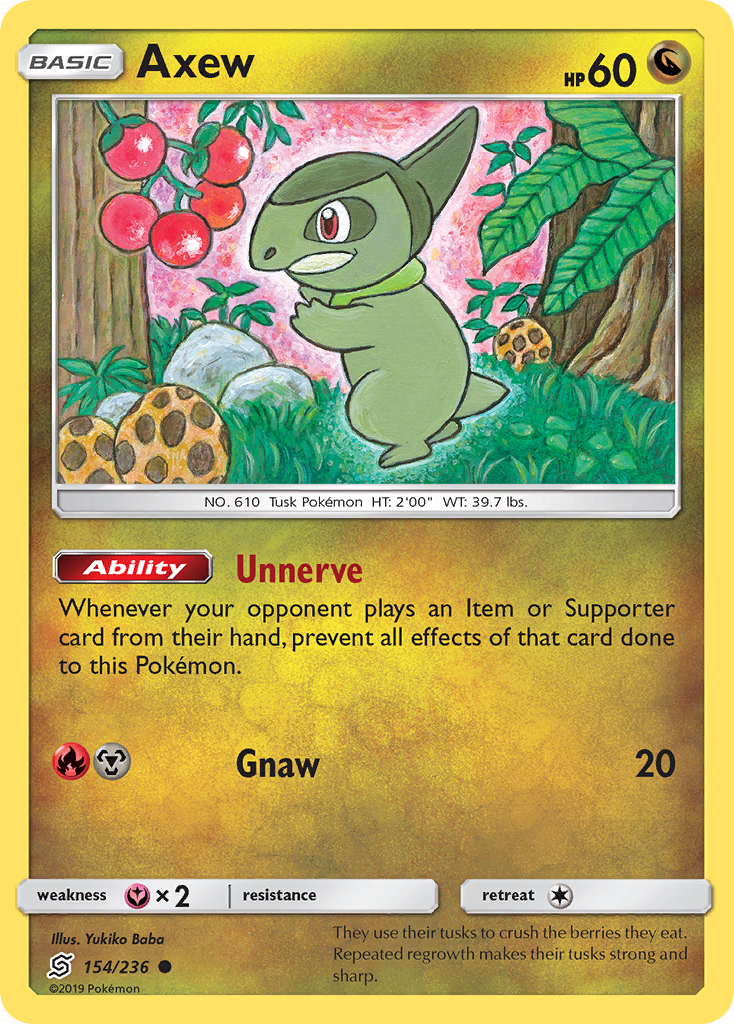 Axew (154/236) - [Reverse Holo] Unified Minds (UNM)