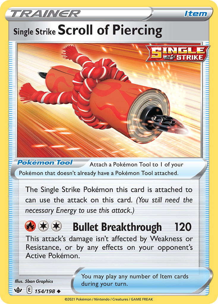 Single Strike Scroll of Piercing (154/198) - [Reverse Holo] Chilling Reign (CRE)