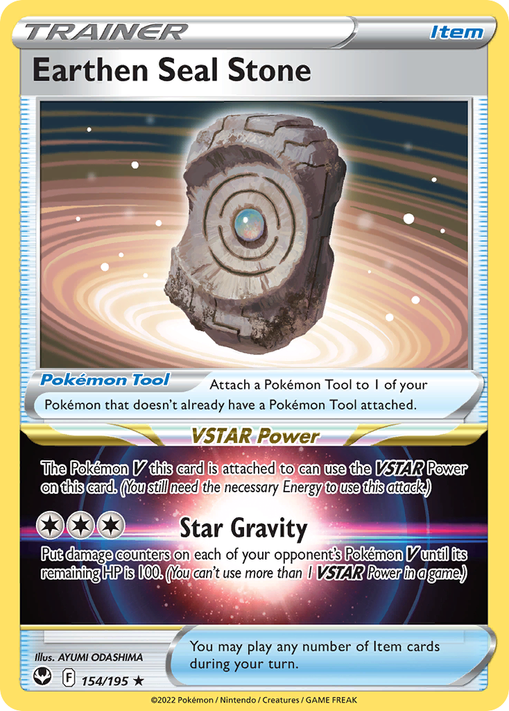 Earthen Seal Stone (154/195) - [Holo Foil] Silver Tempest (SIT)