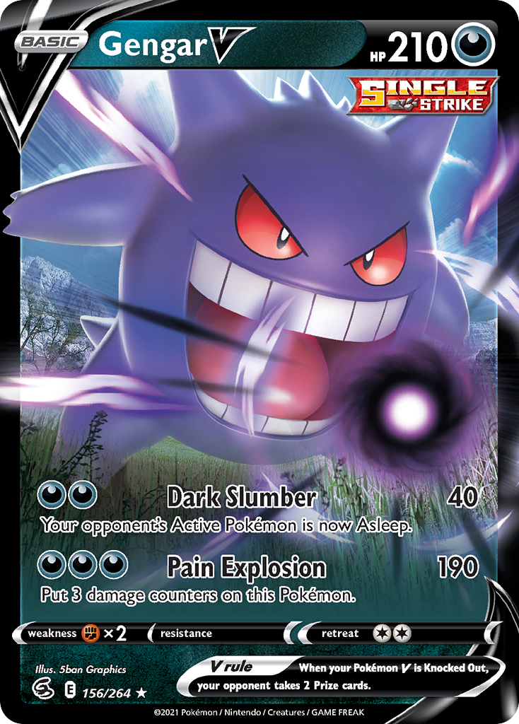 Gengar V (156/264) - [Holo Foil] Fusion Strike (FST)