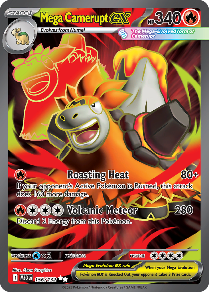 Mega Camerupt ex (156/132) - [Full Art] Mega Evolution (MEG)