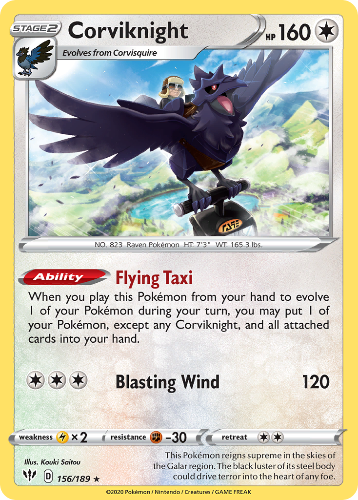 Corviknight (156/189) - [Reverse Holo] Darkness Ablaze (DAA)