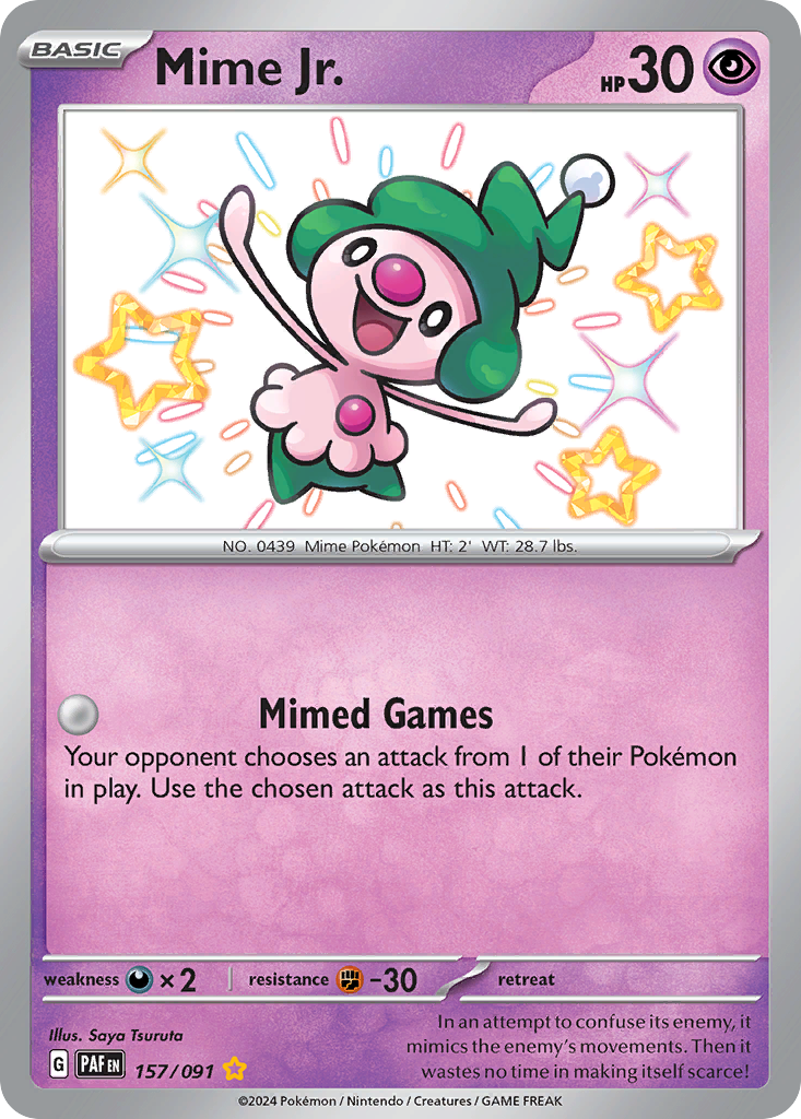 Mime Jr. (157/91) - [Shiny Holo] Paldean Fates (PAF)
