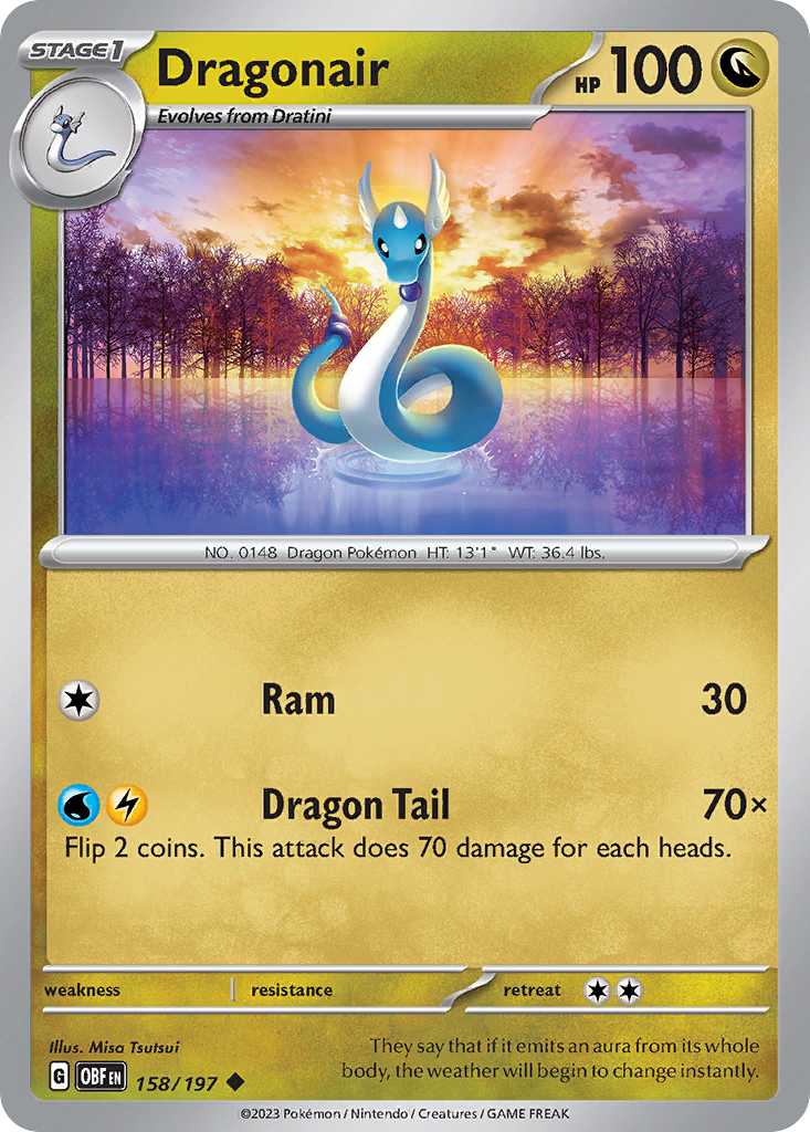 Dragonair (158/197) - [Reverse Holo] Obsidian Flames (OBF)