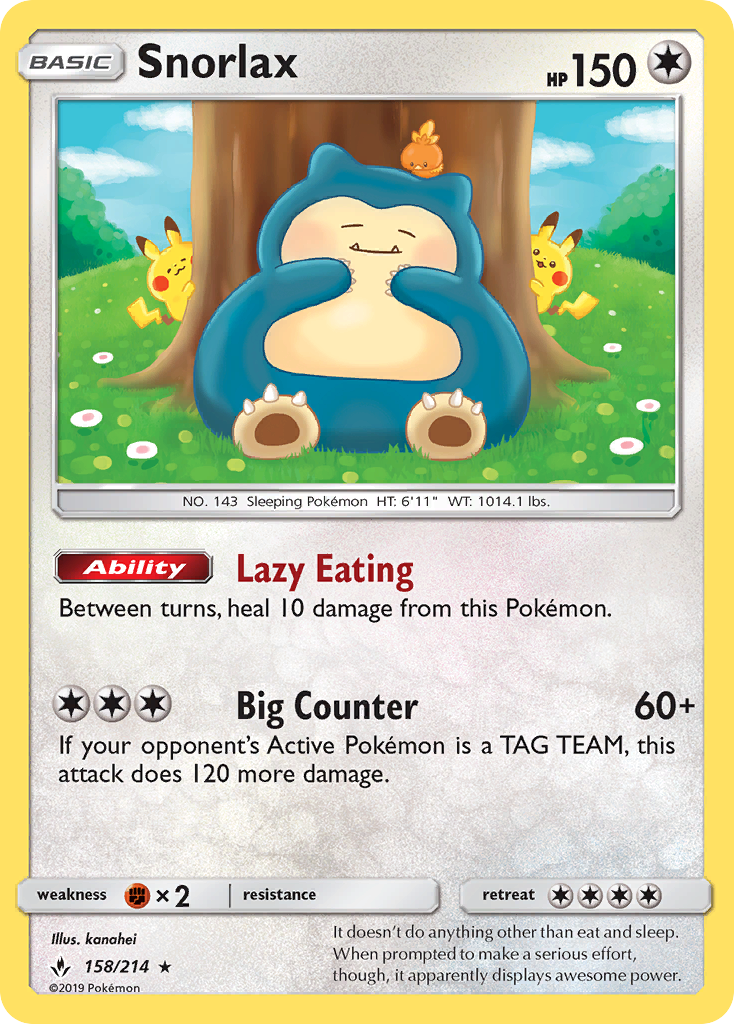 Snorlax (158/214) - [Reverse Holo] Unbroken Bonds (UNB)