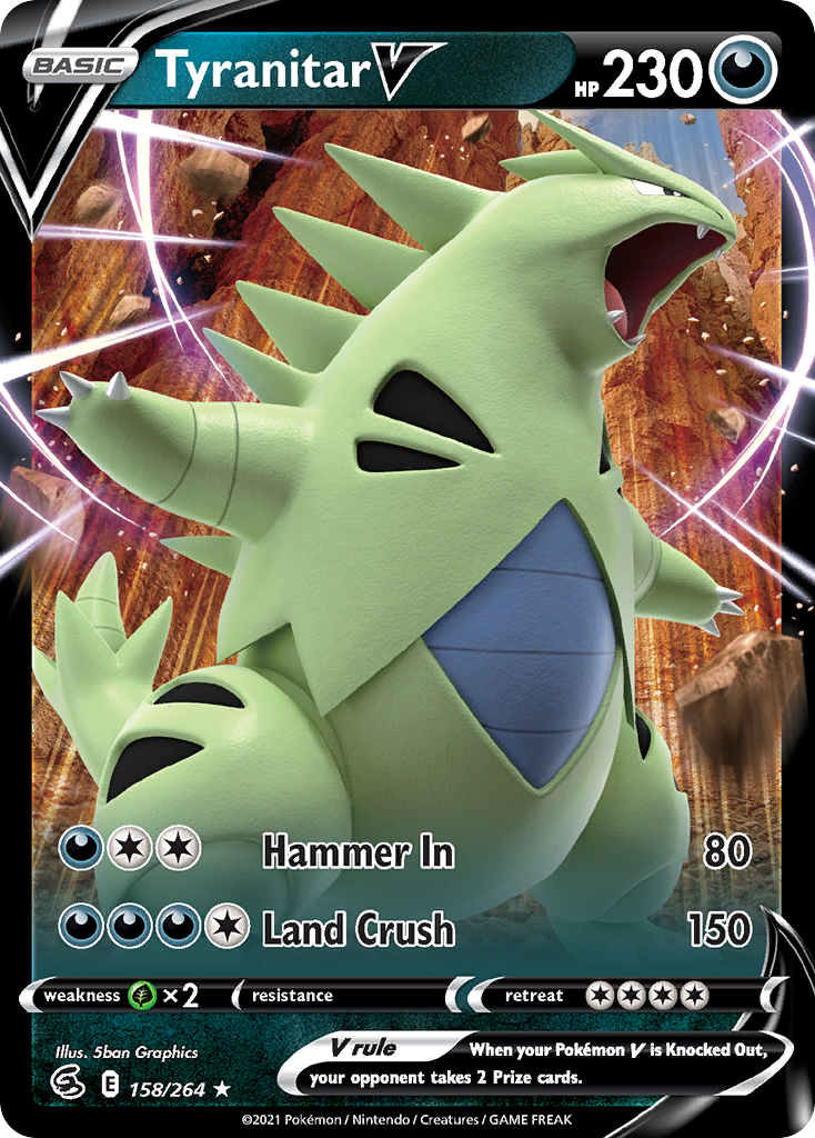 Tyranitar V (158/264) - [Holo Foil] Fusion Strike (FST)