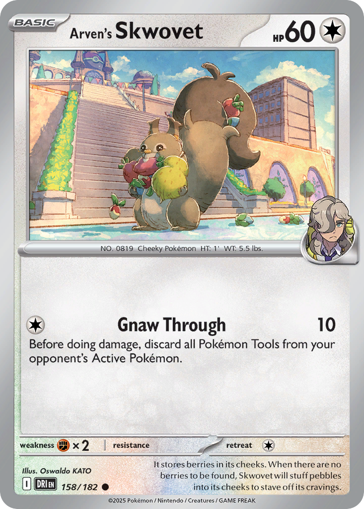 Arven's Skwovet (158/182) - [Reverse Holo] Destined Rivals (DRI)