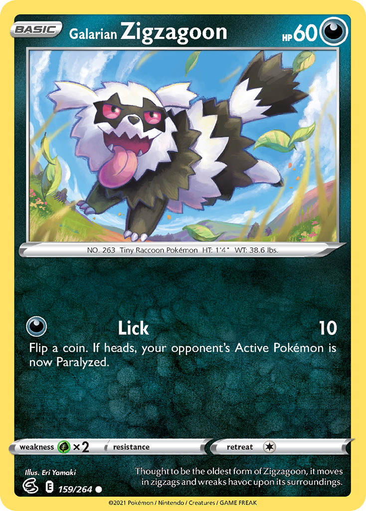 Galarian Zigzagoon (159/264) - [Reverse Holo] Fusion Strike (FST)