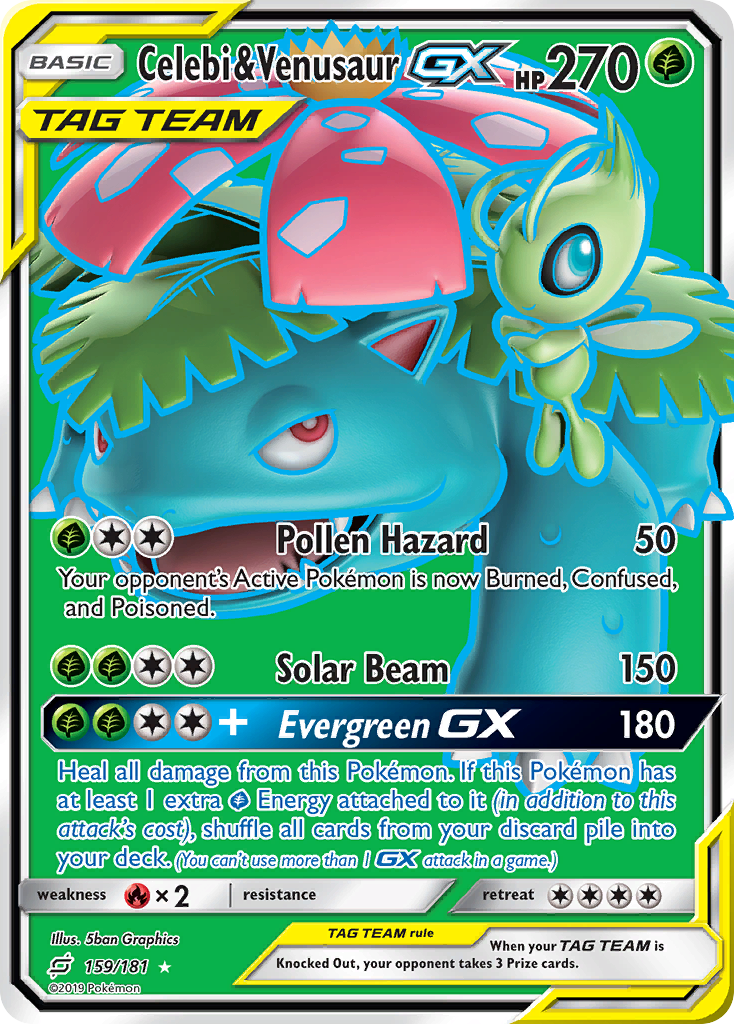 Celebi & Venusaur-GX (159/181) - [Full Art] Team Up (TEU)