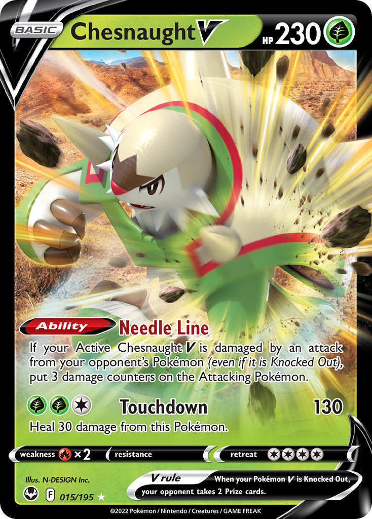 Chesnaught V (15/195) - [Holo Foil] Silver Tempest (SIT)