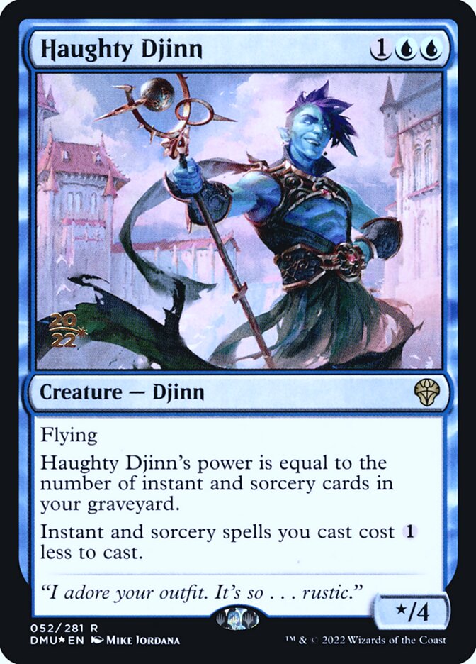 Haughty Djinn (52s) - Dominaria United Promos (PDMU)