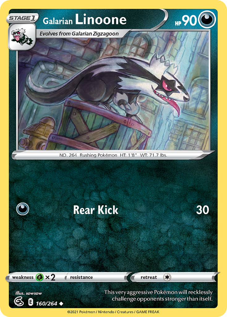 Galarian Linoone (160/264) - [Reverse Holo] Fusion Strike (FST)