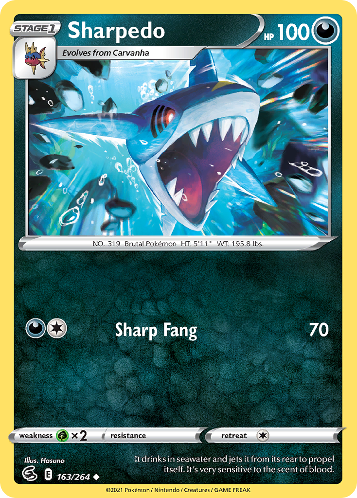 Sharpedo (163/264) - [Reverse Holo] Fusion Strike (FST)