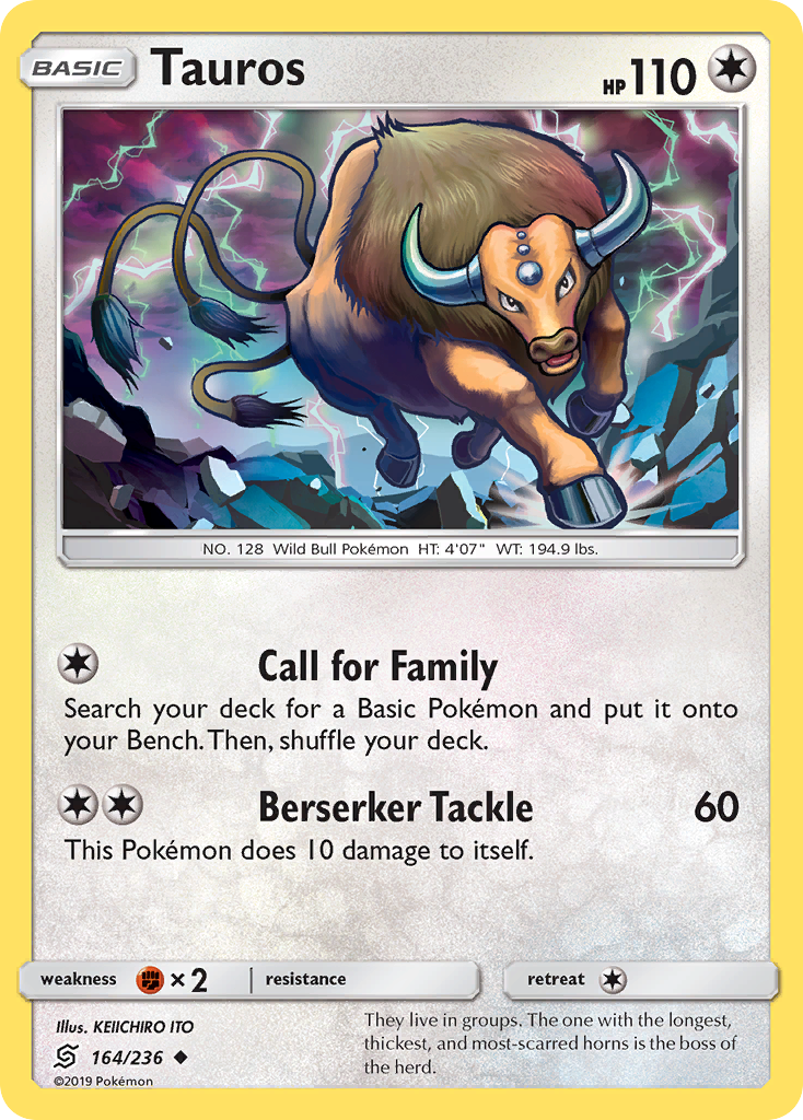 Tauros (164/236) - [Reverse Holo] Unified Minds (UNM)