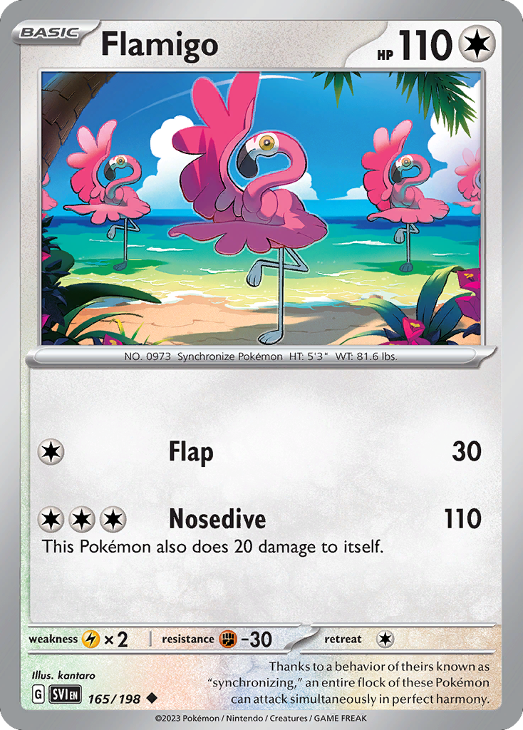 Flamigo (165/198) - [Reverse Holo] Scarlet & Violet (SVI)