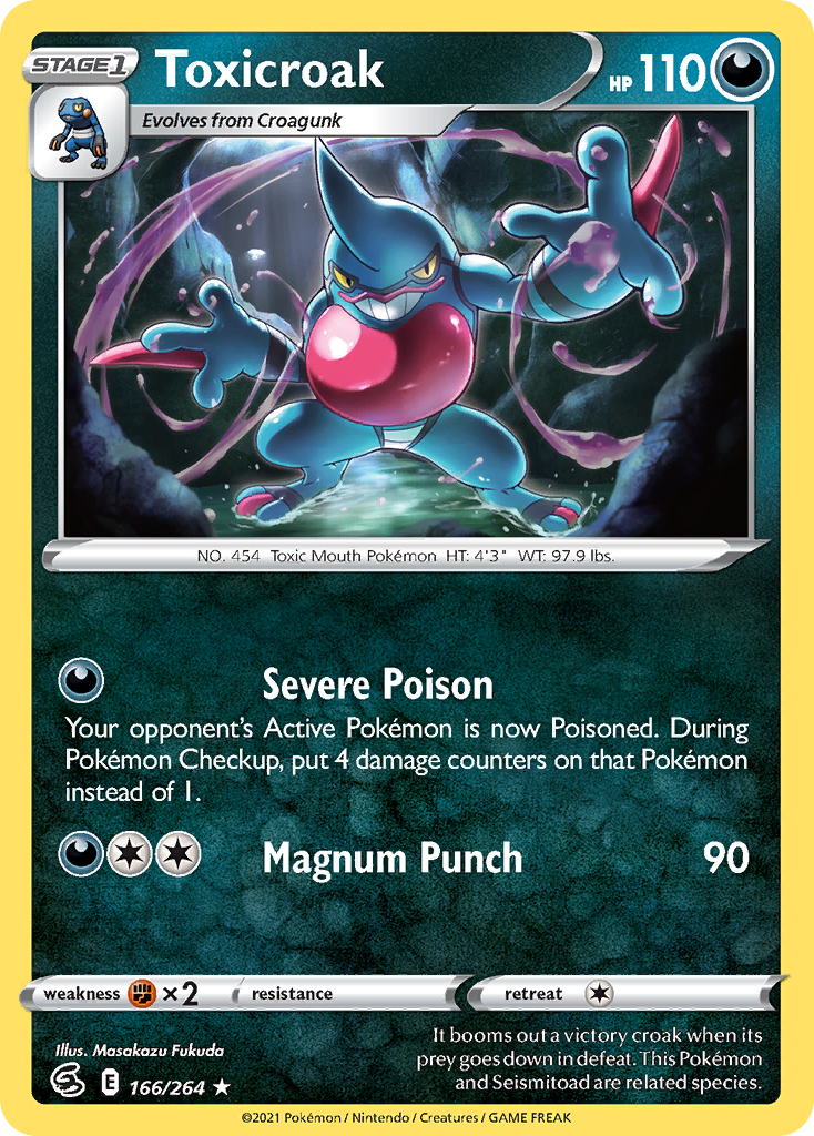 Toxicroak (166/264) - [Reverse Holo] Fusion Strike (FST)