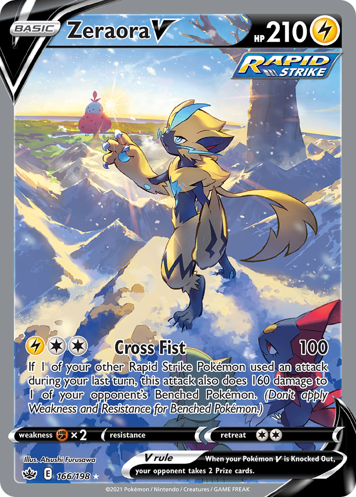 Zeraora V (166/198) - [Alternate Art] Chilling Reign (CRE)