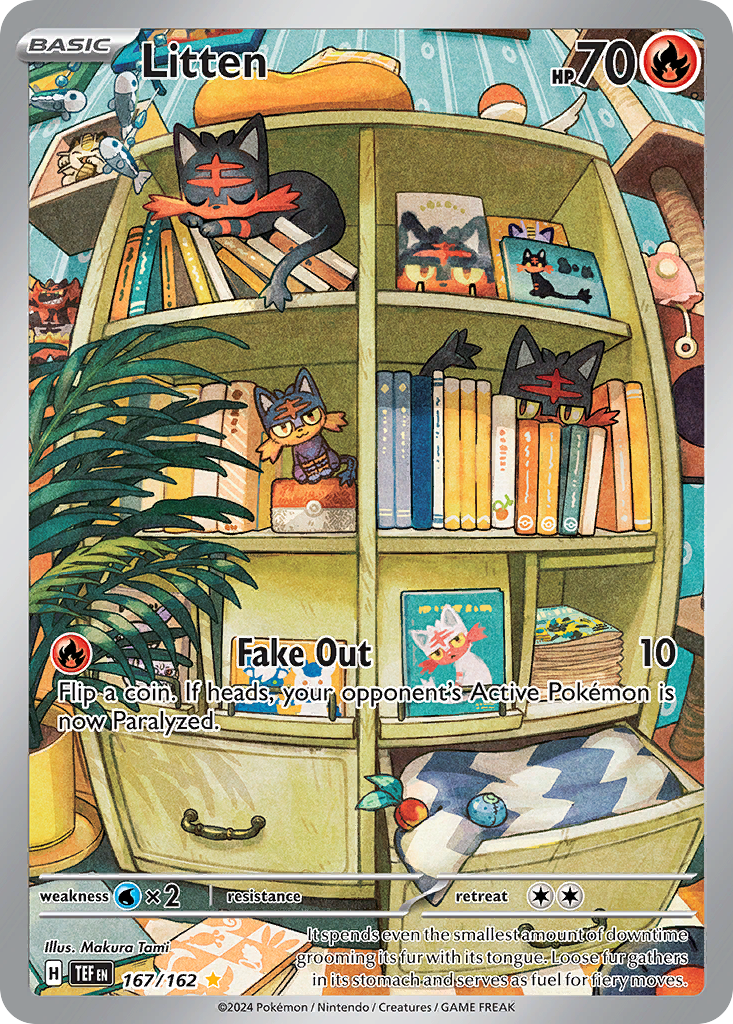 Litten (167/162) - [Illustration Rare] Temporal Forces (TEF)