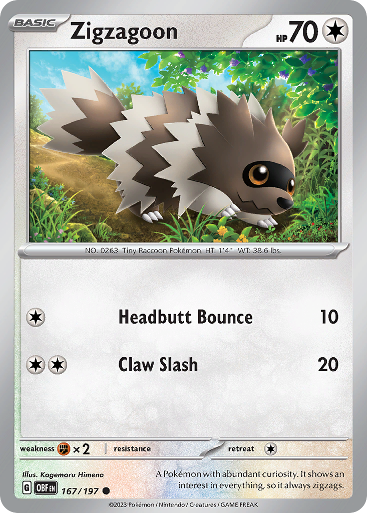 Zigzagoon (167/197) - Obsidian Flames (OBF)