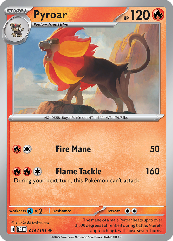 Pyroar (16/131) - [Reverse Holo] Prismatic Evolutions (PRE)