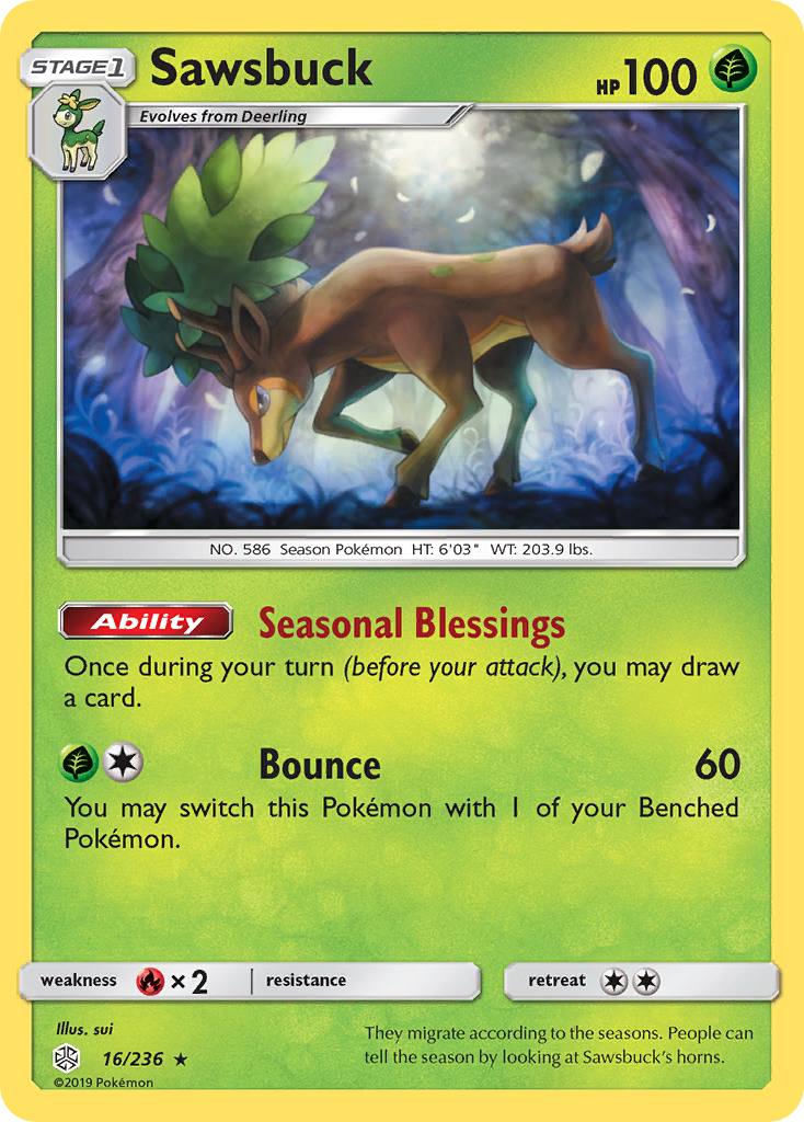 Sawsbuck (16/236) - [Holo Foil] Cosmic Eclipse (CEC)