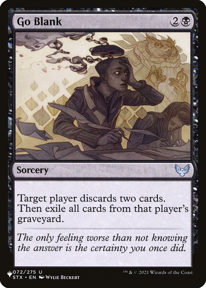 Go Blank (STX-72) - The List (PLST)