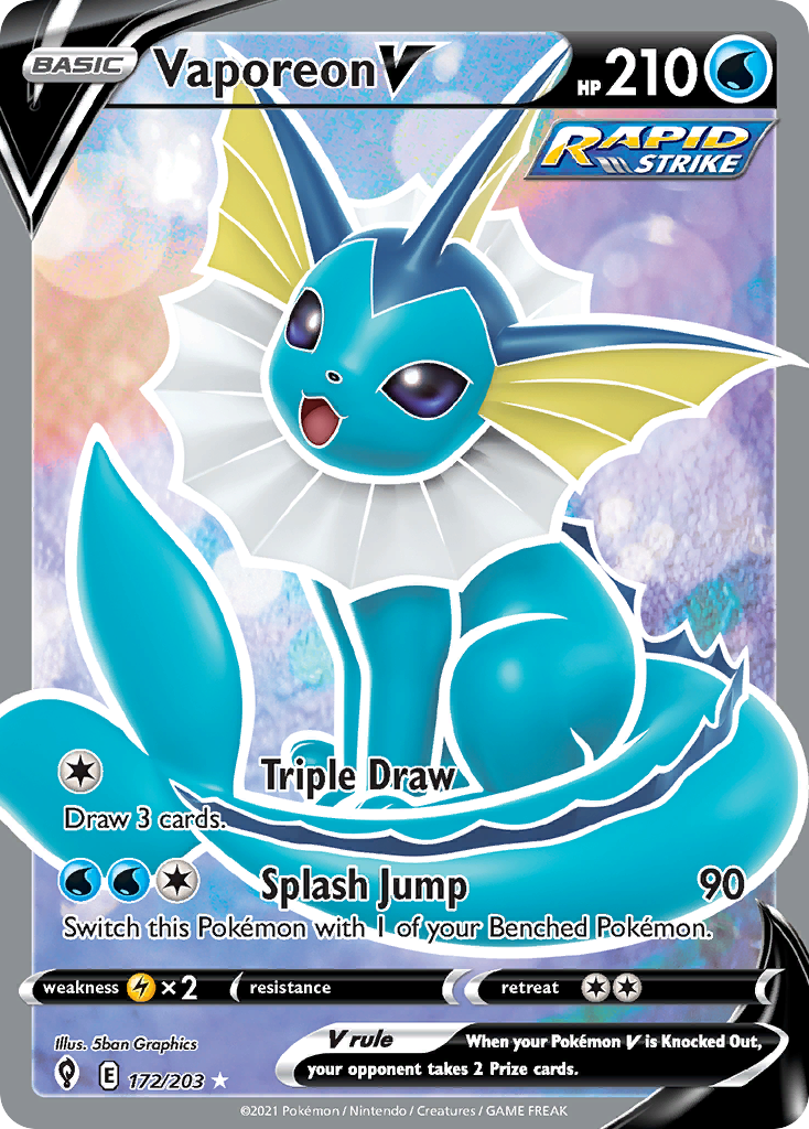 Vaporeon V (172/203) - Evolving Skies (EVS)