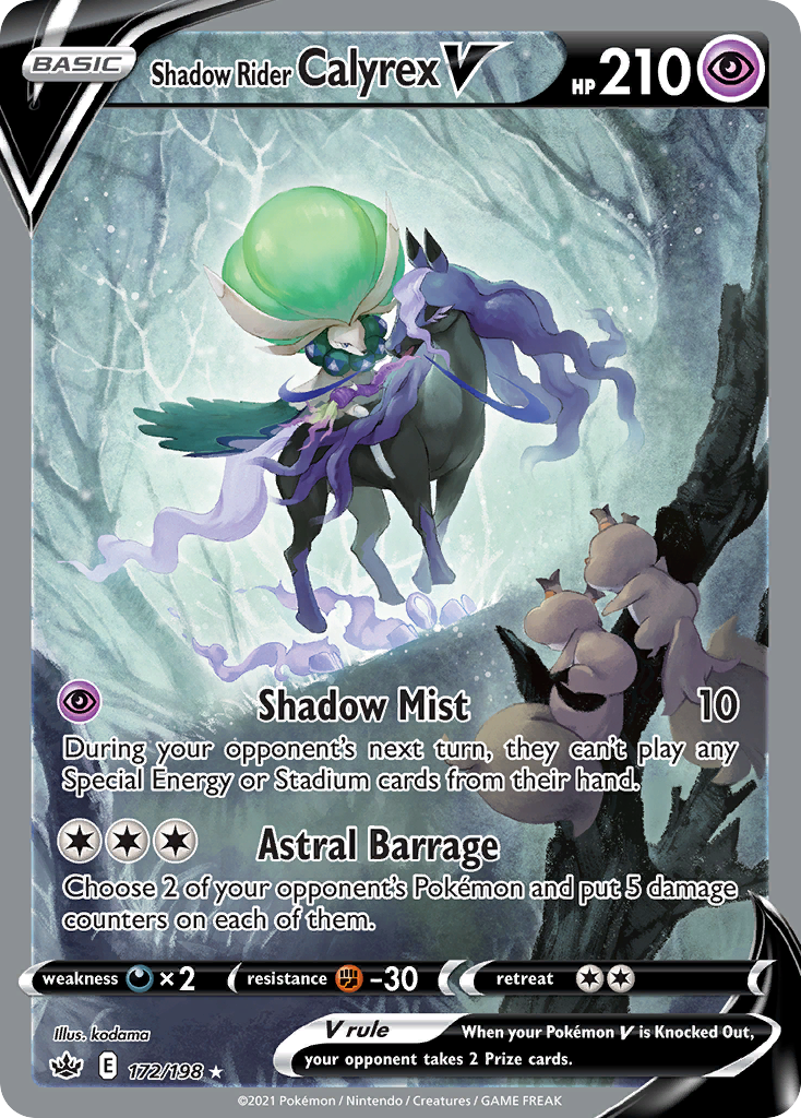 Shadow Rider Calyrex V (172/198) - [Alternate Art] Chilling Reign (CRE)