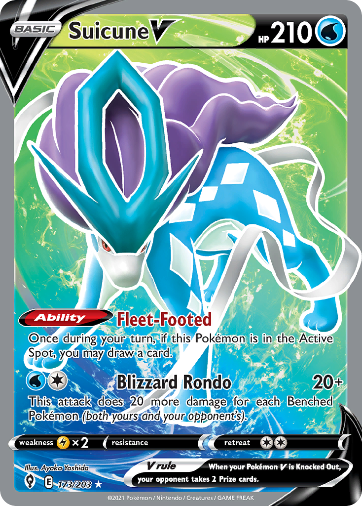 Suicune V (173/203) - Evolving Skies (EVS)