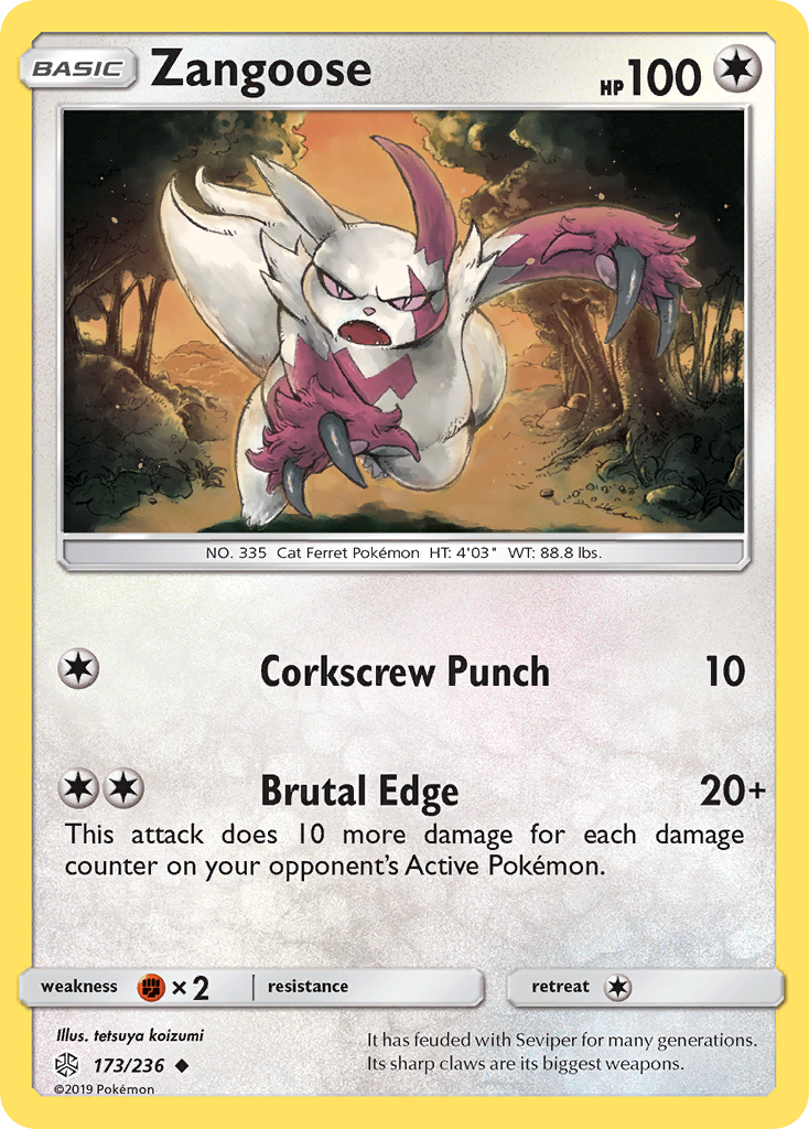 Zangoose (173/236) - [Reverse Holo] Cosmic Eclipse (CEC)