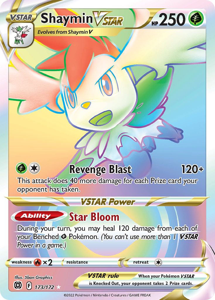 Shaymin VSTAR (173/172) - [Rainbow Holo] Brilliant Stars (BRS)