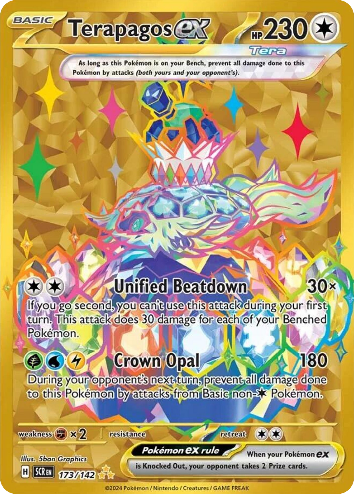 Terapagos ex (173/142) - [Gold Holo] Stellar Crown (SCR)