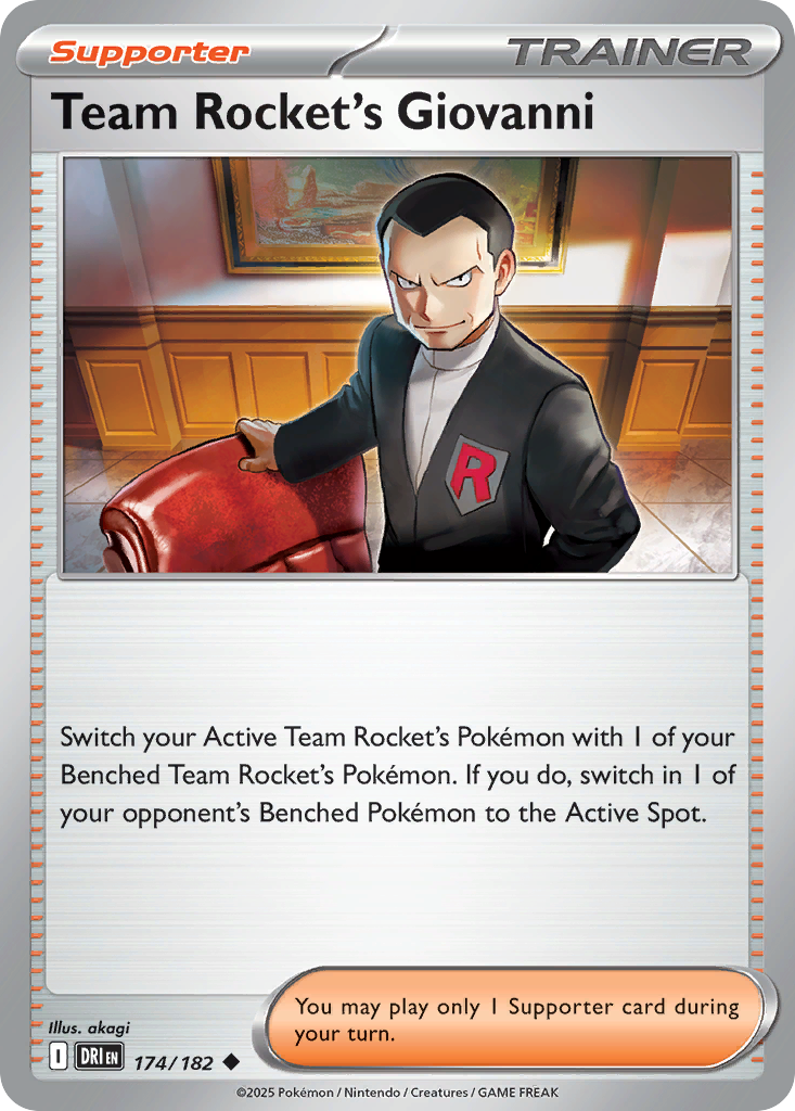 Team Rocket's Giovanni (174/182) - [Reverse Holo] Destined Rivals (DRI)