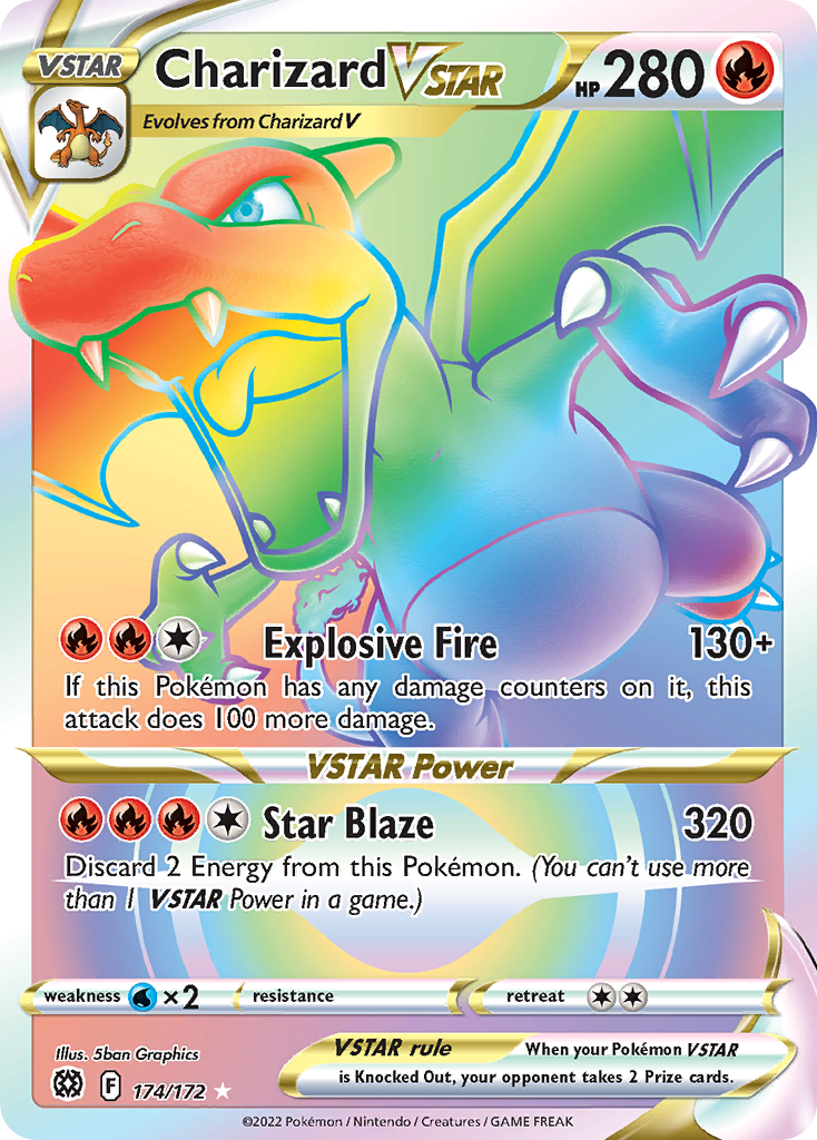 Charizard VSTAR (174/172) - [Rainbow Holo] Brilliant Stars (BRS)
