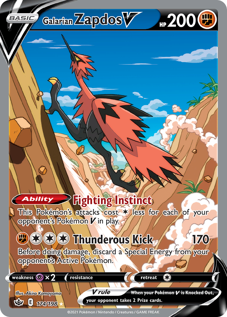 Galarian Zapdos V (174/198) - [Alternate Art] Chilling Reign (CRE)
