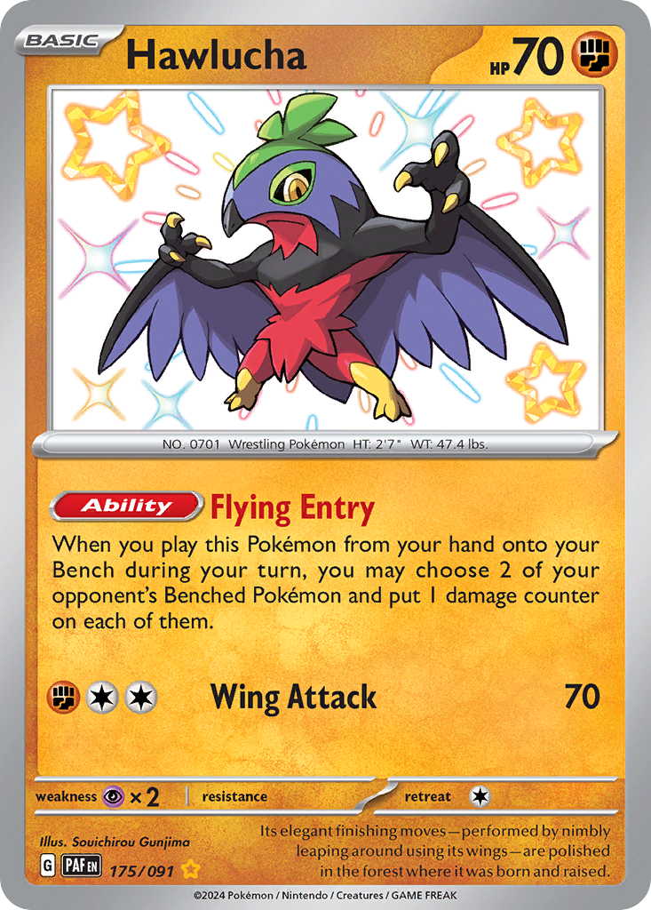 Hawlucha (175/91) - [Shiny Holo] Paldean Fates (PAF)