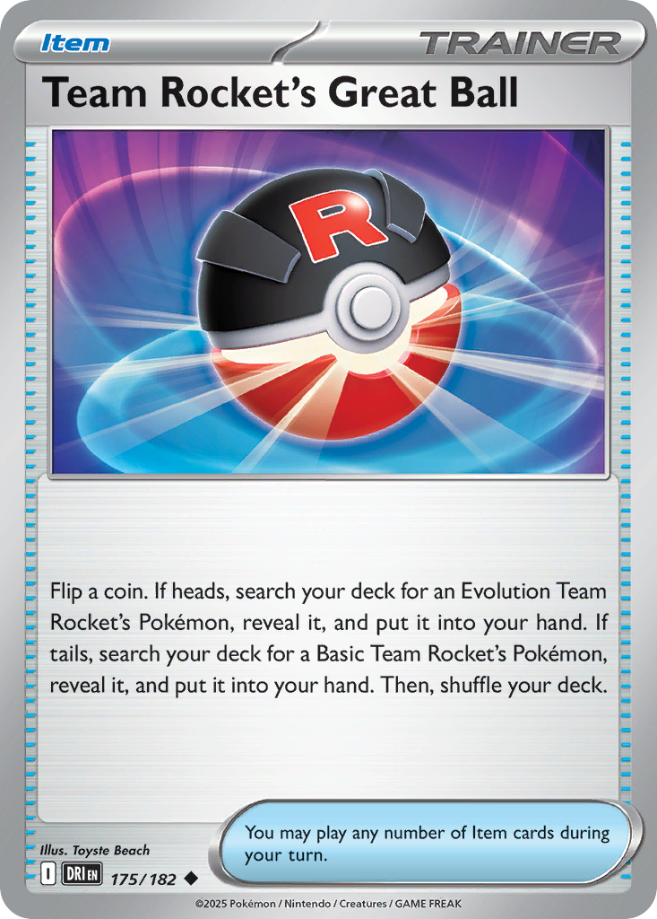 Team Rocket's Great Ball (175/182) - [Reverse Holo] Destined Rivals (DRI)