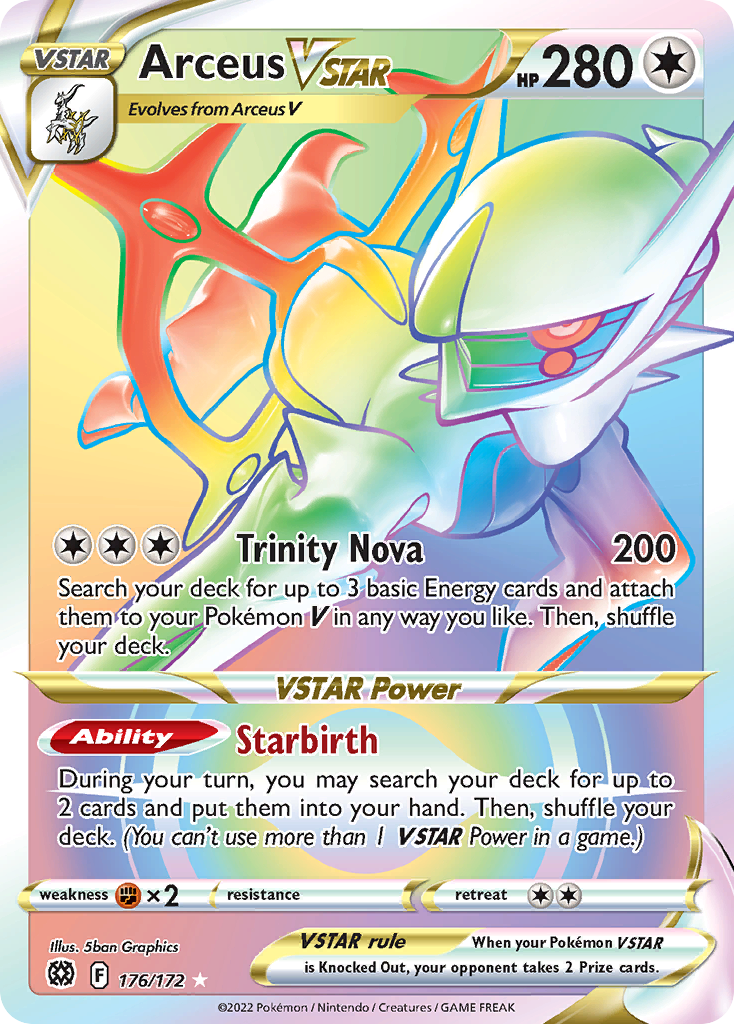 Arceus VSTAR (176/172) - [Rainbow Holo] Brilliant Stars (BRS)