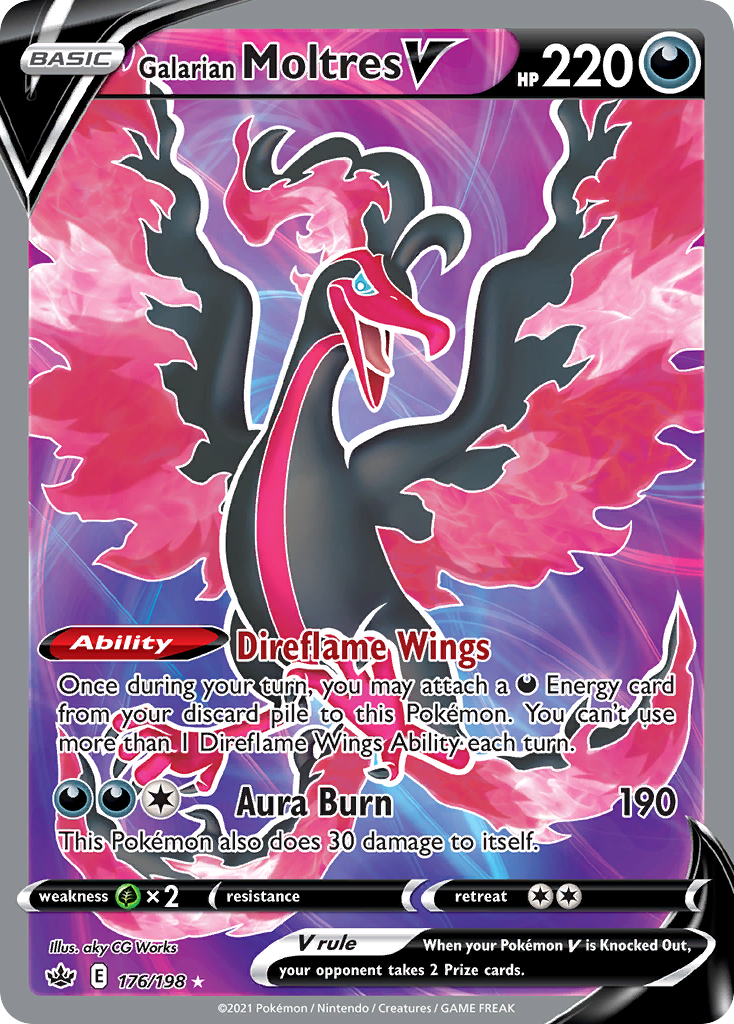 Galarian Moltres V (176/198) - [Full Art] Chilling Reign (CRE)
