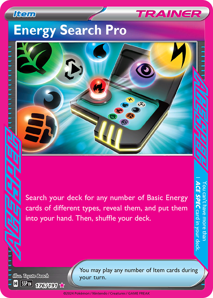 ace spec pokemon cards Pokemon Trading Card Game Surging Sparks Ace SPEC Rare Energy Search Pro #176