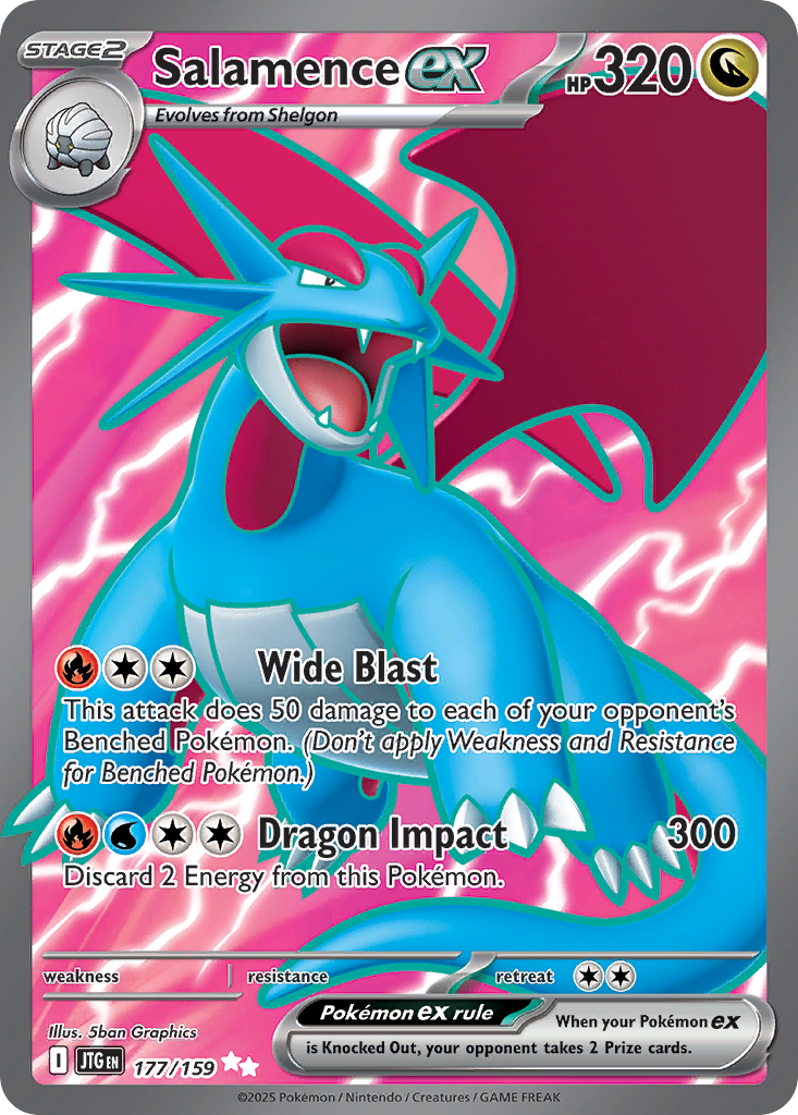 Pokemon Journey Together Ultra Rare Salamence ex #177
