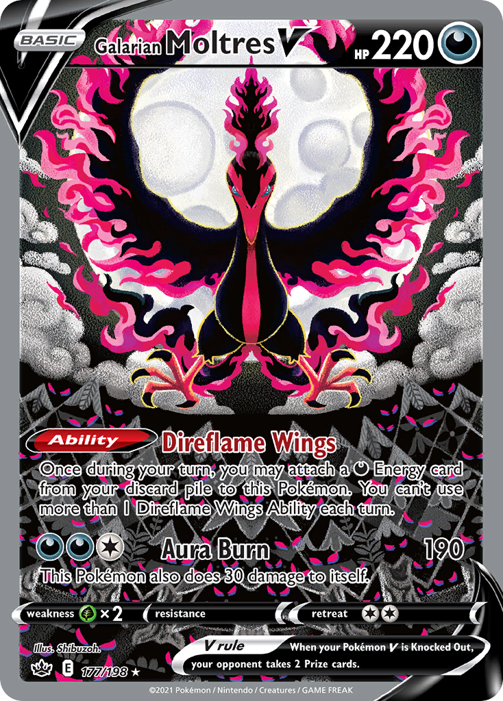 Galarian Moltres V (177/198) - [Alternate Art] Chilling Reign (CRE)