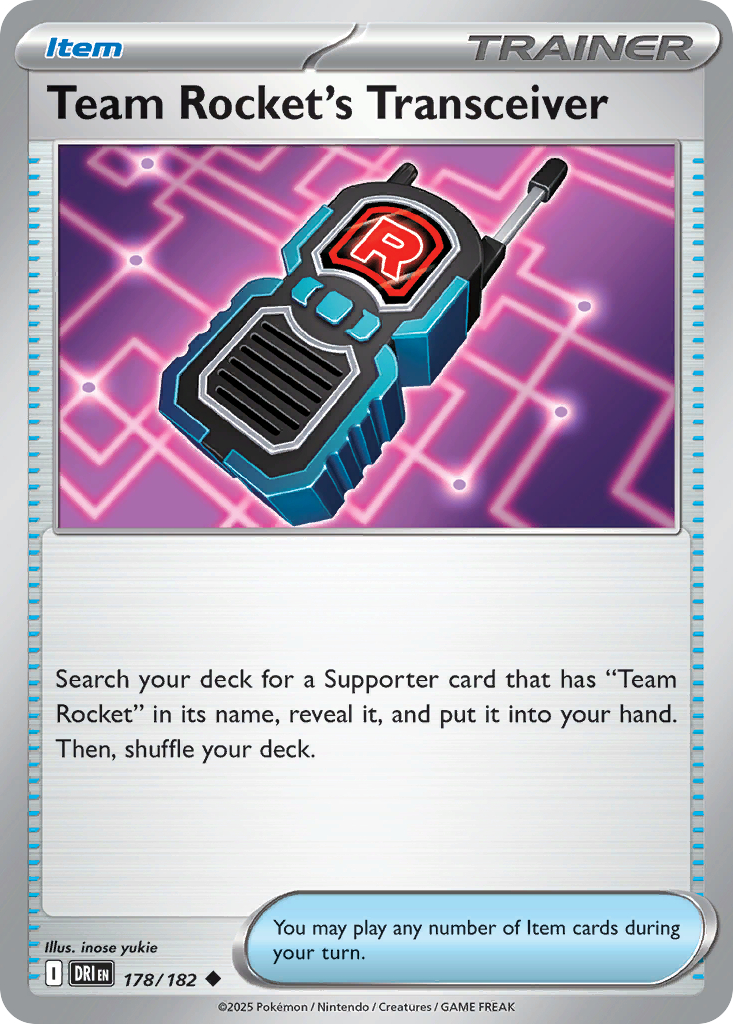 Team Rocket's Transceiver (178/182) - [Reverse Holo] Destined Rivals (DRI)