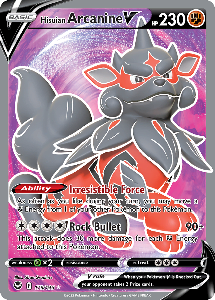 Hisuian Arcanine V (179/195) - [Full Art] Silver Tempest (SIT)