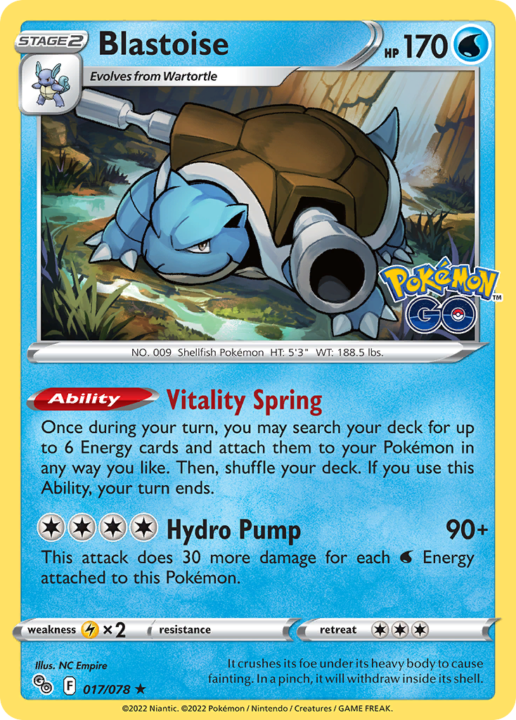 Blastoise (17/78) - [Reverse Holo] Pokemon GO (PGO)