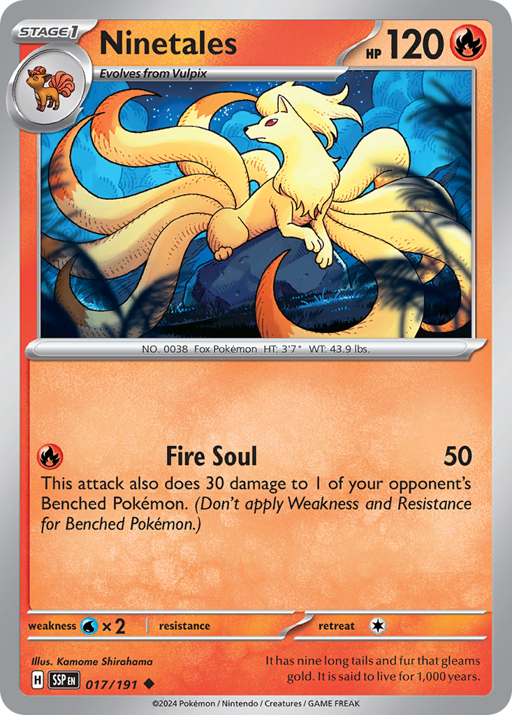 Ninetales (17/191) - [Reverse Holo] Surging Sparks (SSP)