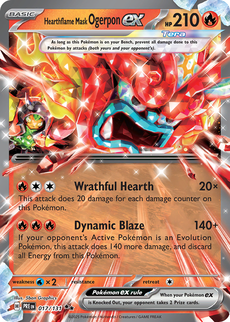 Hearthflame Mask Ogerpon ex (17/131) - [Holo Foil] Prismatic Evolutions (PRE)