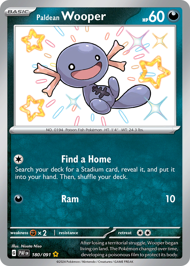 Paldean Wooper (180/91) - [Shiny Holo] Paldean Fates (PAF)
