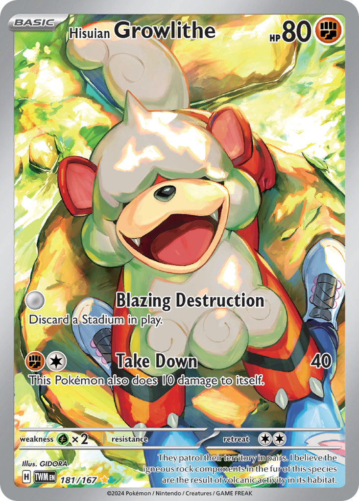 Hisuian Growlithe (181/167) - [Illustration Rare] Twilight Masquerade (TWM)