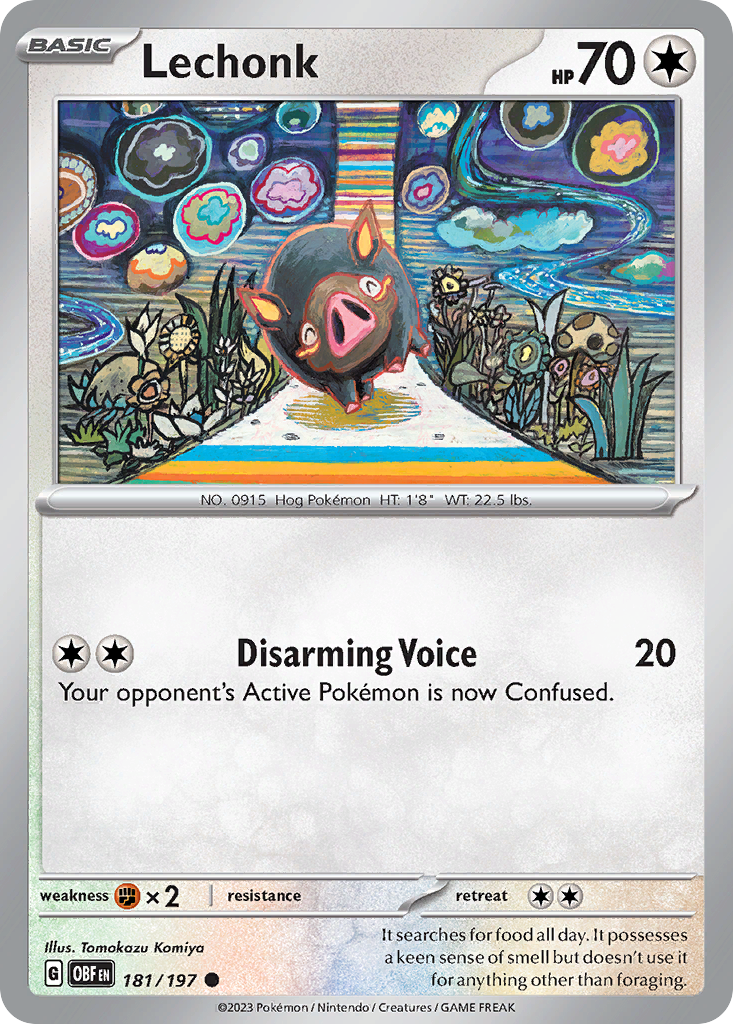 Lechonk (181/197) - [Reverse Holo] Obsidian Flames (OBF)